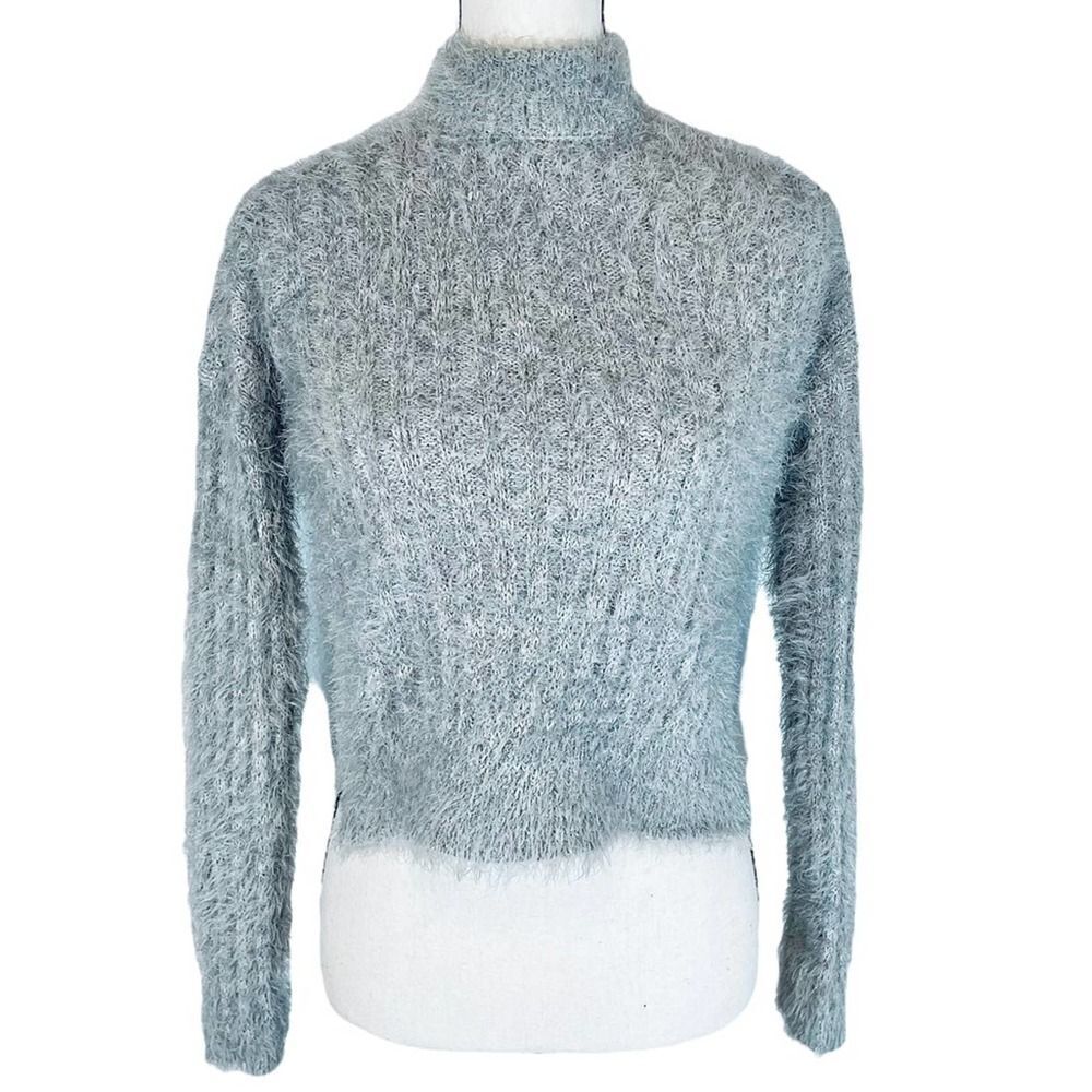 Candies Mock Neck Pullover Sweater Fuzzy XS